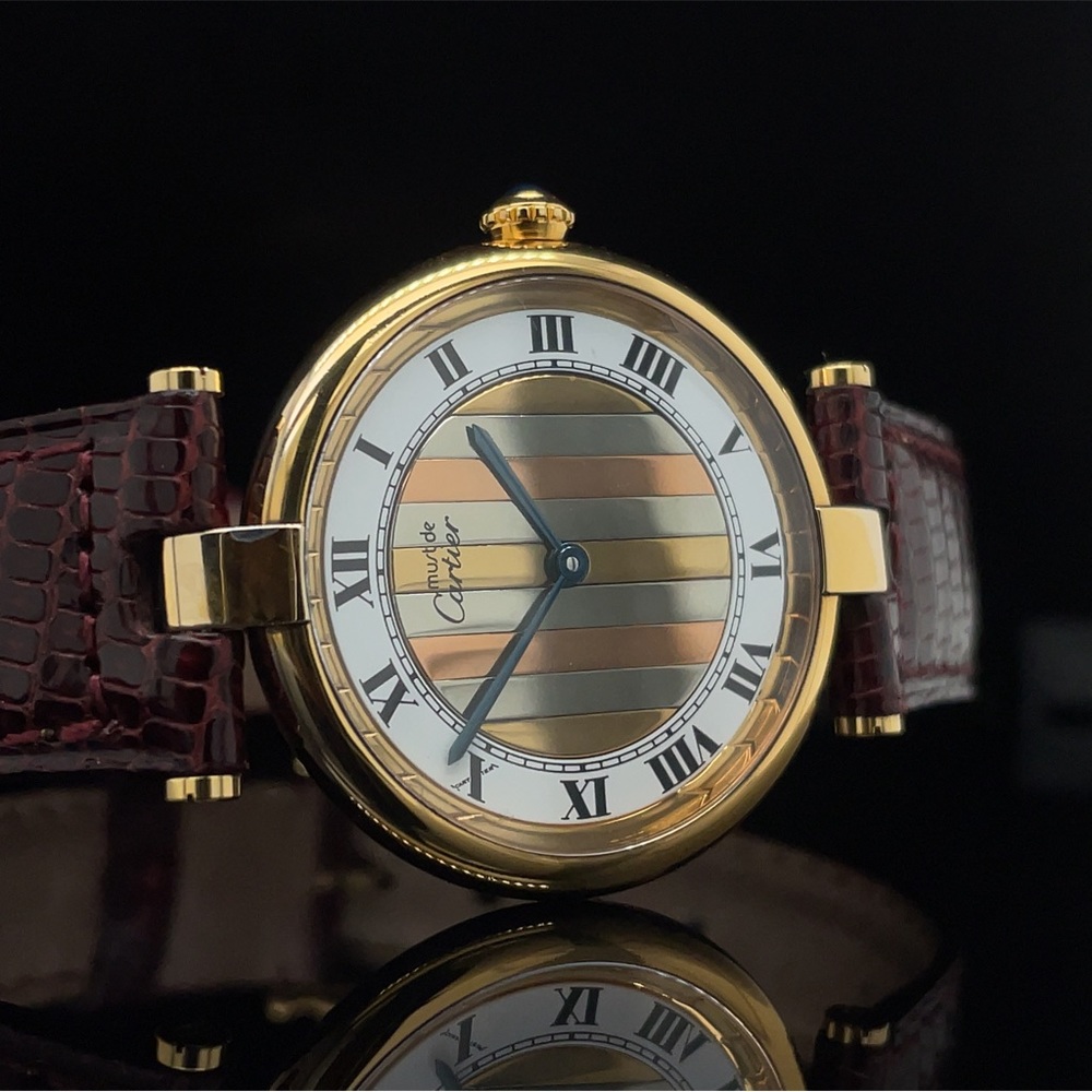 MUST DE CARTIER Vermeil 590003 Quartz Watch, 30mm, Unisex, Tri-tone Dial